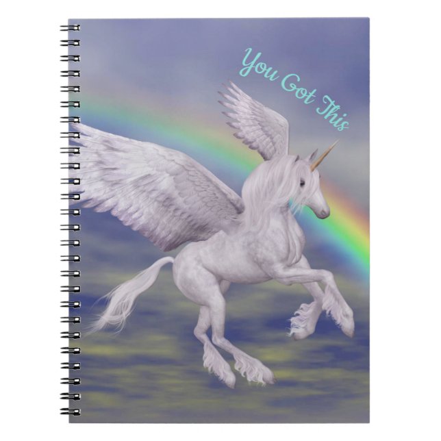 Carnet Vous Avez Ce Flying Unicorn Rainbow Inspirational (Devant)