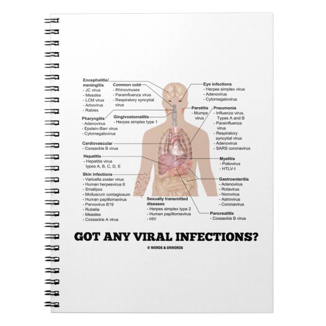 Carnet Vous Avez Des Infections Virales ? Humour anatomiq (Devant)