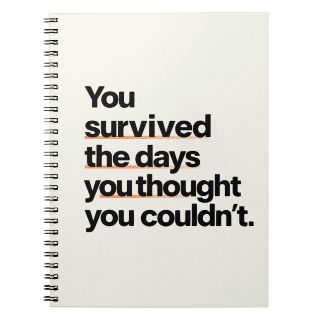 Carnet Vous avez survécu : Citation de survie inspirante  (Devant)