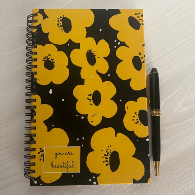 Carnet Vous Êtes Beau MCM Floral Jaune (Créateur téléchargé)