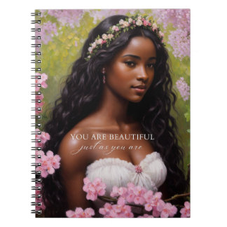 Carnet Vous Êtes Belle Femme Noire Fleurs Roses