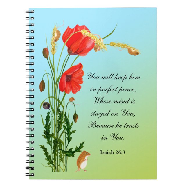 Carnet Vous le garderez en paix parfaite Bible Verse (Devant)