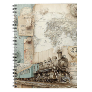Carnet Voyage en train ferroviaire vintage