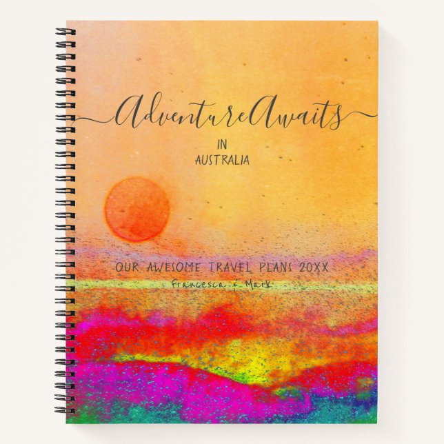 Carnet Voyager Aventure Couple Sunrise OrangeCustom  (Devant)
