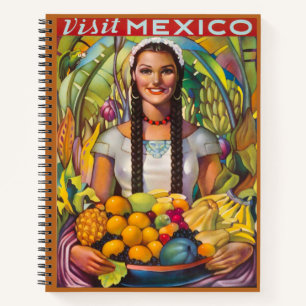 Carnet Voyagez Mexique coloré lumineux feuille interdict