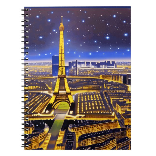 Carnet Vue aérienne d'Imaginaire de Paris sous les étoile (Devant)
