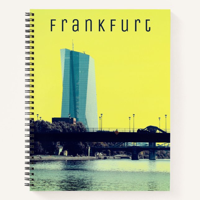 Carnet Vue sur les ponts de Francfort, gratte-ciel sur ja (Devant)
