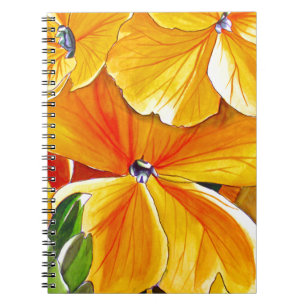 Carnet Wallflower originale aquarelle art floral