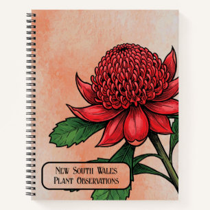 Carnet Waratah botanique cramoisie