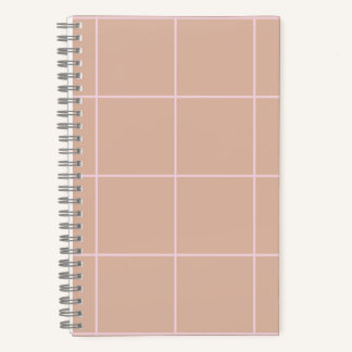 Carnet Warm Beige Grid Pattern Minimal Soft Check Design