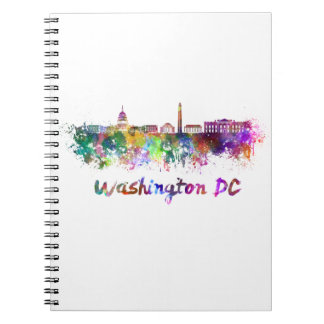 Carnet Washington DC skyline in watercolor
