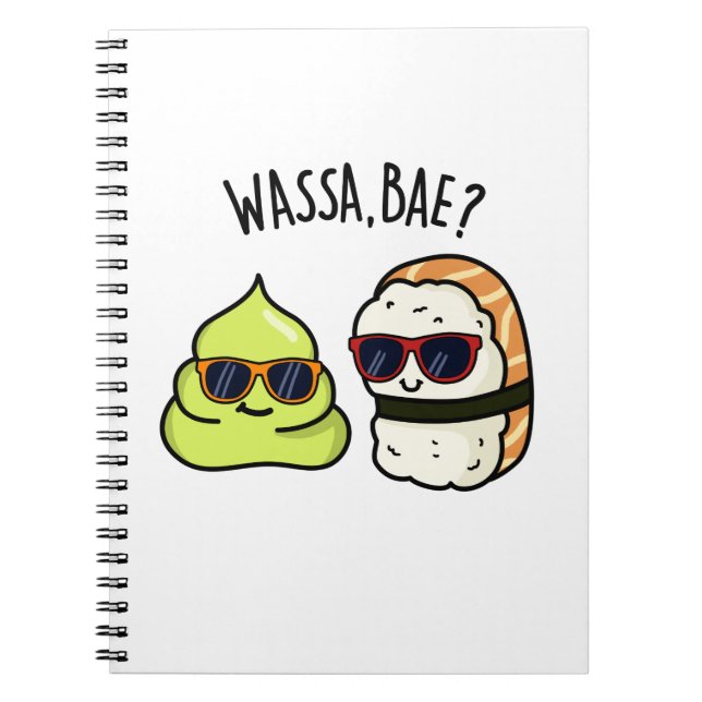 Carnet Wassa Bae Drôle Nourriture Pun Wasabi  (Devant)