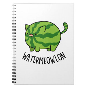Carnet Water-meow-lon Drôle de Pastèque Chat Jeu de mots 