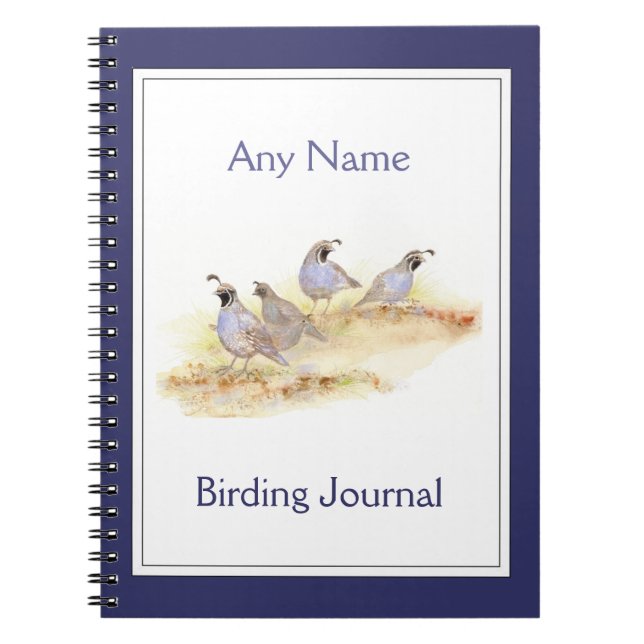 Carnet Watercolor California Quail (Devant)