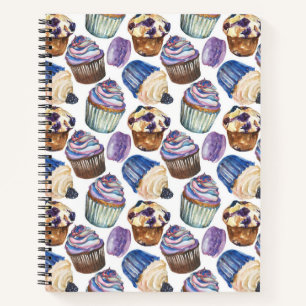 Carnet Watercolor cupcakes