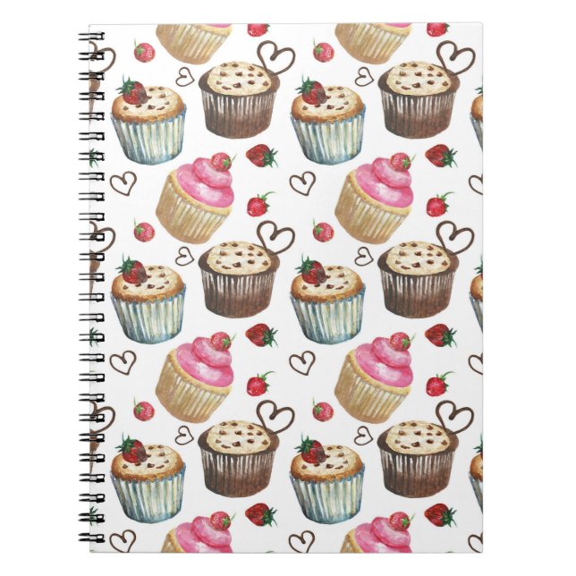 Carnet Watercolor cupcakes (Devant)