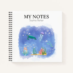 Carnet Watercolor Sea Life Personnalisé