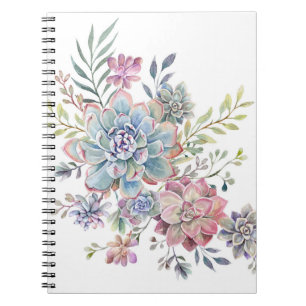 Carnet watercolor succulent