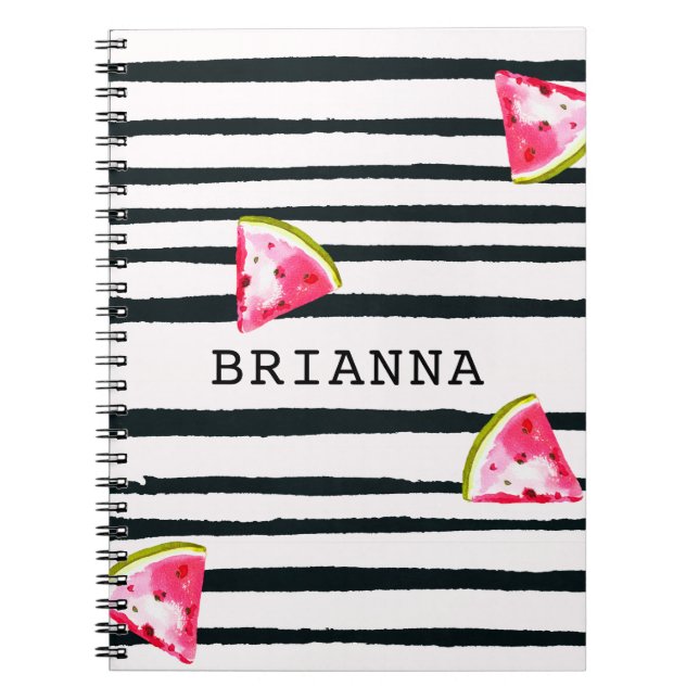 Carnet Watermelon et Black Stripe Summer Chic (Devant)