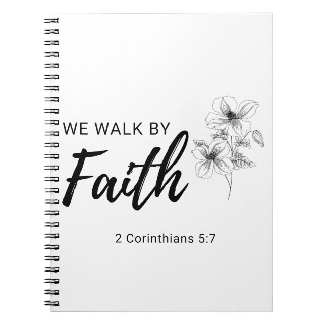 Carnet We Walk By Faith Christian Bible Scripture (Devant)