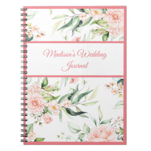 Carnet Wedding Floral Elegant Pink Chic Girly Script Name