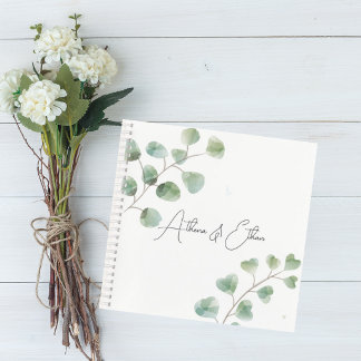 Carnet Wedding Guest Book with Eucalyptus Leaves