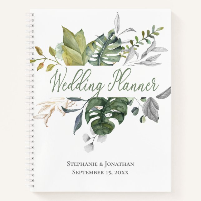 Carnet Wedding planner bleu et vert (Devant)