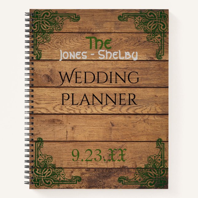 Carnet Wedding planner céleste rustique Claddagh (Devant)