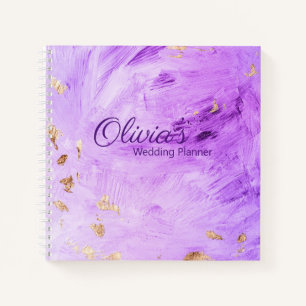 Carnet Wedding planner de nom Abstrait Purple Gold