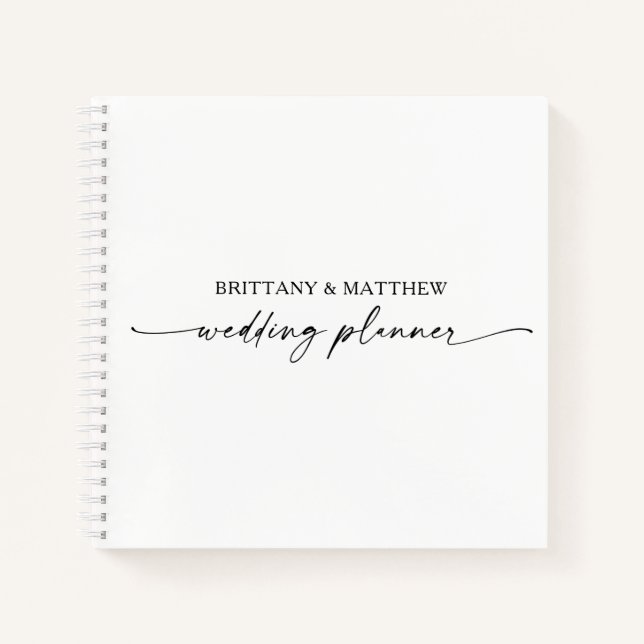 Carnet Wedding planner d'encre minimaliste moderne (Devant)