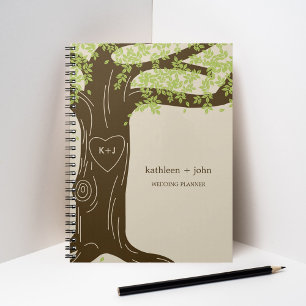 Carnet Wedding planner en chêne - Vert