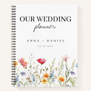 Carnet Wedding planner Fleur sauvage aquarelle