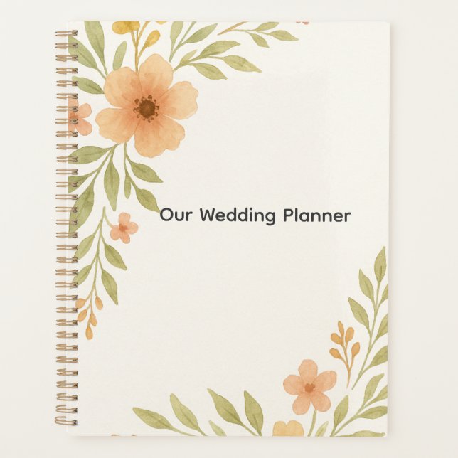 Carnet Wedding planner Fleur sauvage rustique (Devant)