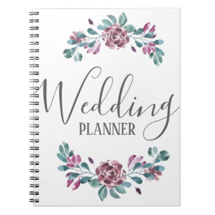 Carnet Wedding planner fleuri à l'aquarelle de pivoine vi