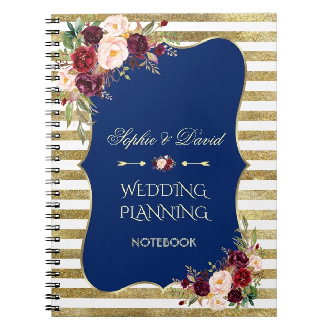Carnet Wedding planner floral Blush Parties scintillant o (Devant)