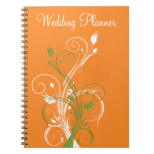 Carnet Wedding planner orange vert blanc