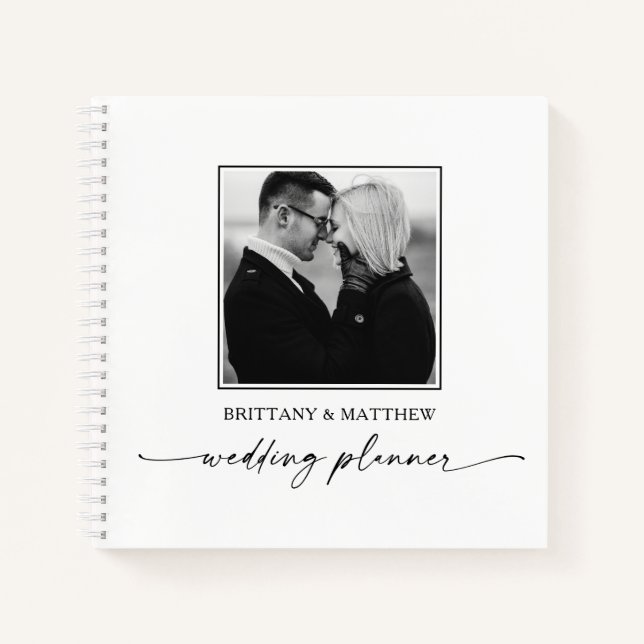 Carnet Wedding planner photo Calligraphy Ink noir blanc (Devant)
