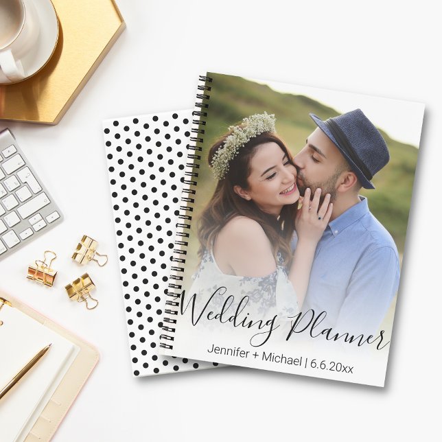 Carnet wedding planner photo d'écriture moderne (Créateur téléchargé)