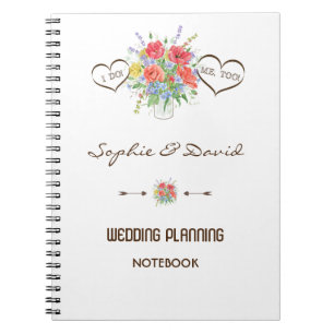 Carnet Wedding planner Rustique Aquarelle Fleurs sauvages