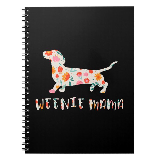Carnet Weenie Mama Dachshund floral (Devant)