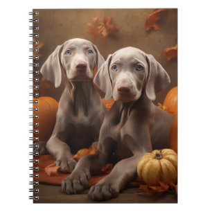 Carnet Weimaraner Chiot Automne Citrouille délice