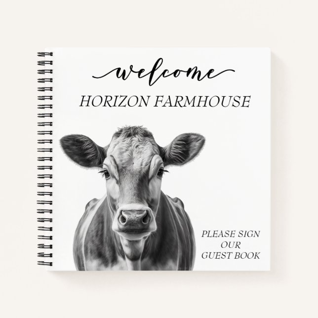 Carnet Welcome Cow Farmhouse Cabine Home Location (Devant)