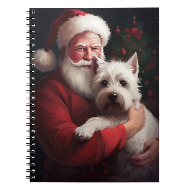 Carnet West Highland White Terrier Santa Claus Noël (Devant)