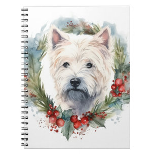 Carnet West Highland White Terrier Wire de Noël
