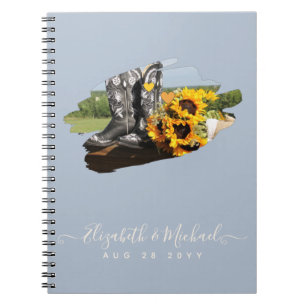 Carnet Western Boots tournesol Mariage rustique