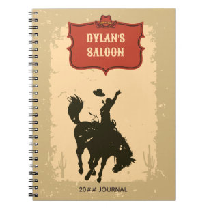 Carnet Western Cowboy Monogramme Nom Rustique Salon