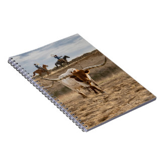 Carnet Western Cowboys with Longhorn Cattle
