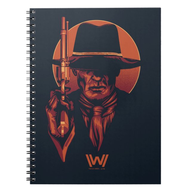 Carnet Westworld | Homme en noir avec révolver (Devant)