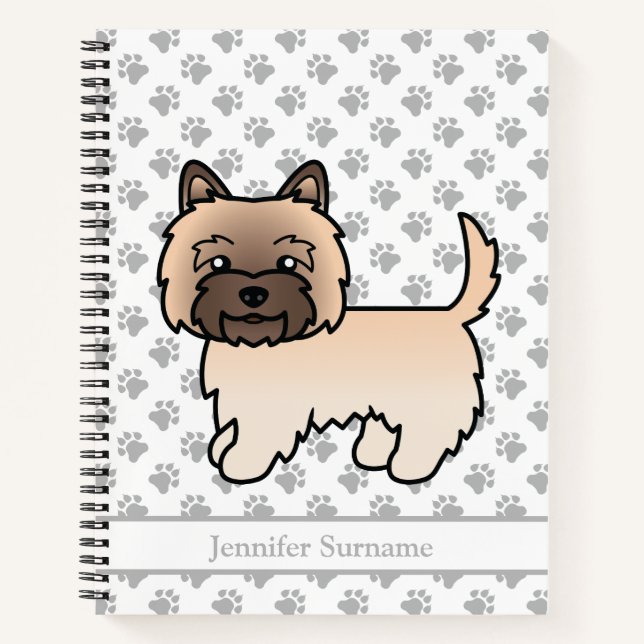 Carnet Wheaten Cairn Terrier Cartoon Dog & Custom Text (Devant)