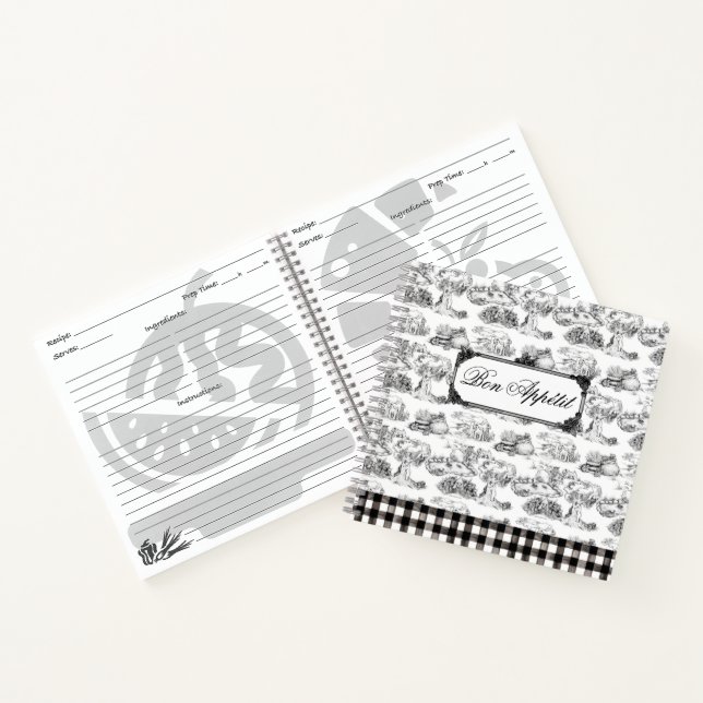 Carnet WHEATEN Terrier Black Toile Bon Appétit Recipe (Intérieur)